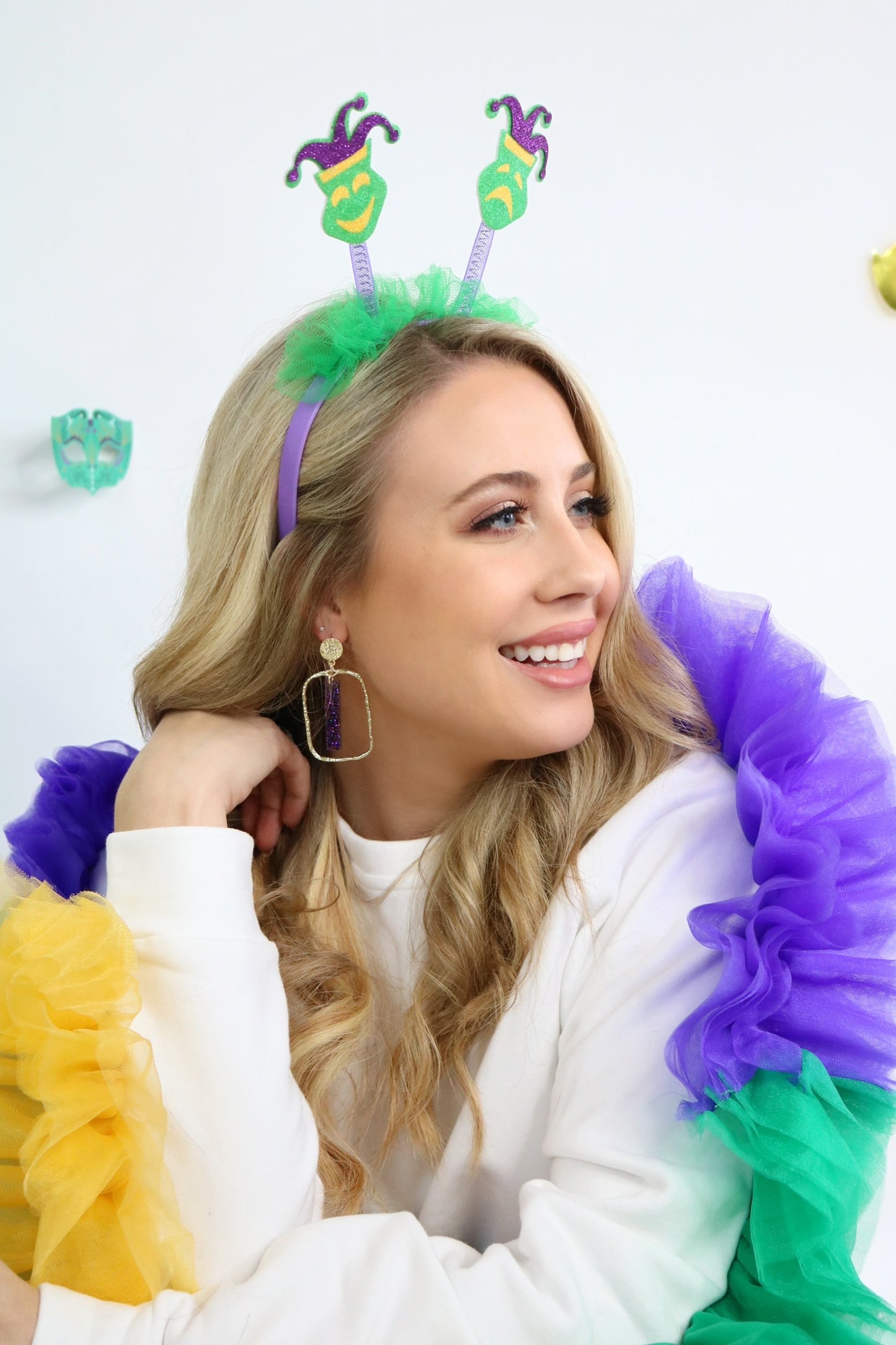 Mardi Gras Glitter Stick Hoops