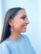 Load image into Gallery viewer, Starburst Confetti Oval Hoops
