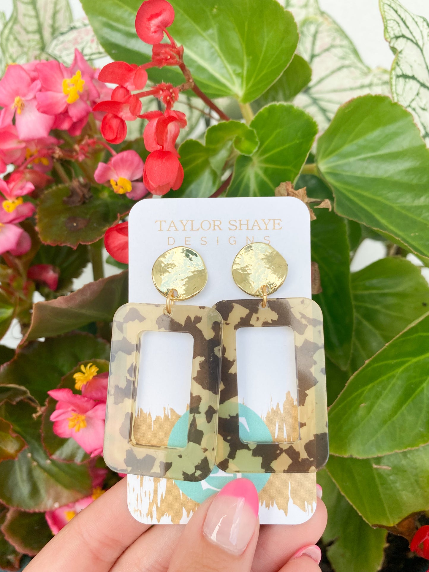 Tortoise Acrylic Rectangle Drops