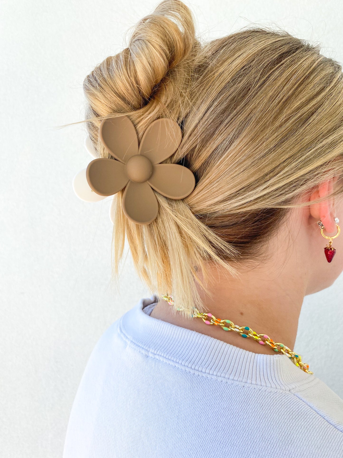 Color Block Flower Hair Clip
