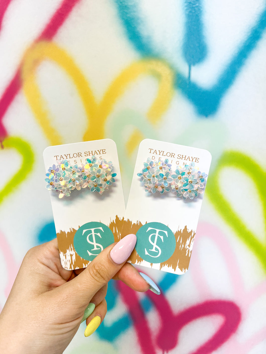 Iridescent Flower Studs