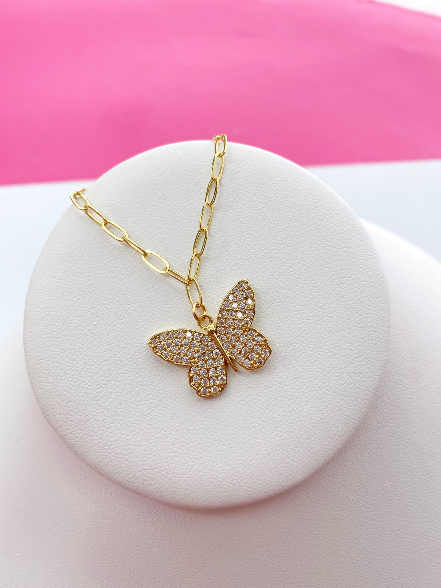 Dainty Butterfly CZ Necklace