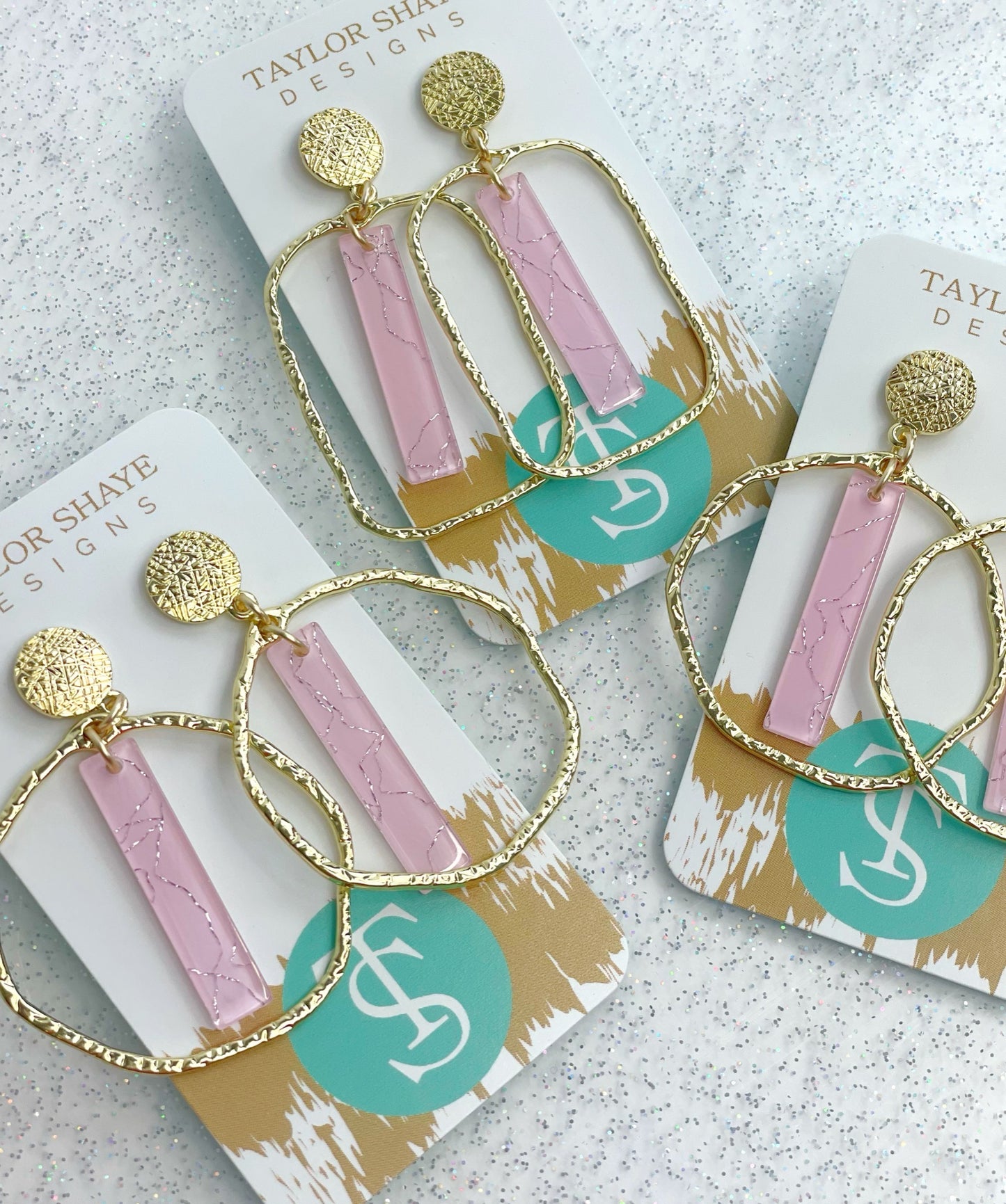 Pink Blossom Stick Hoops