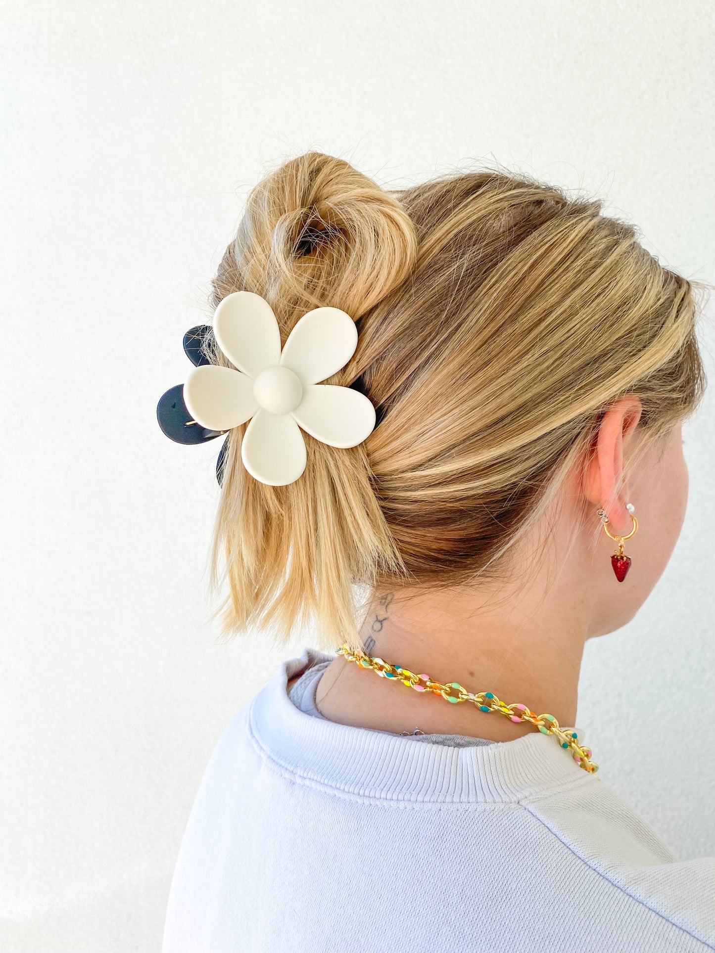 Color Block Flower Hair Clip