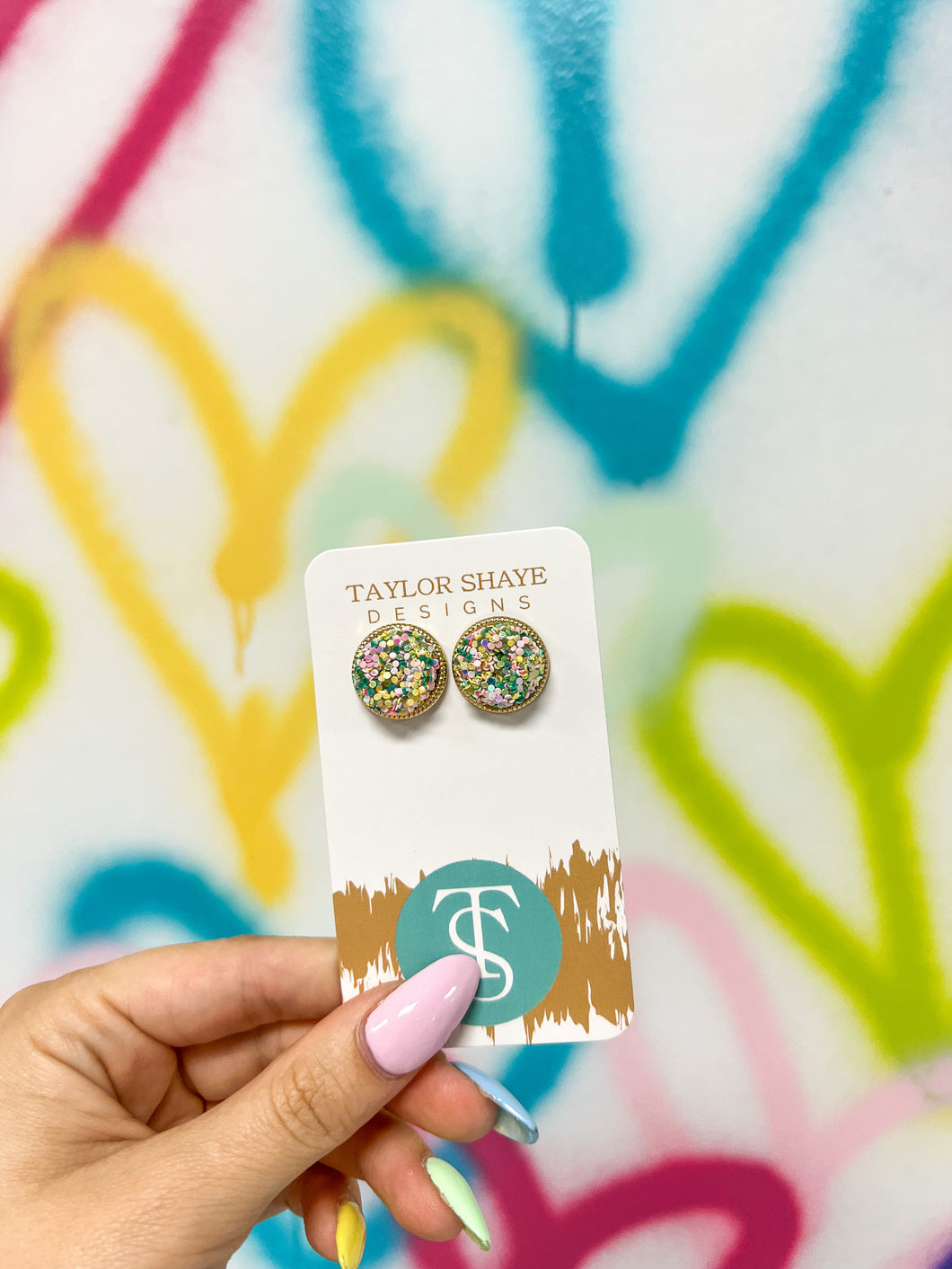 Cherry Glitter Studs