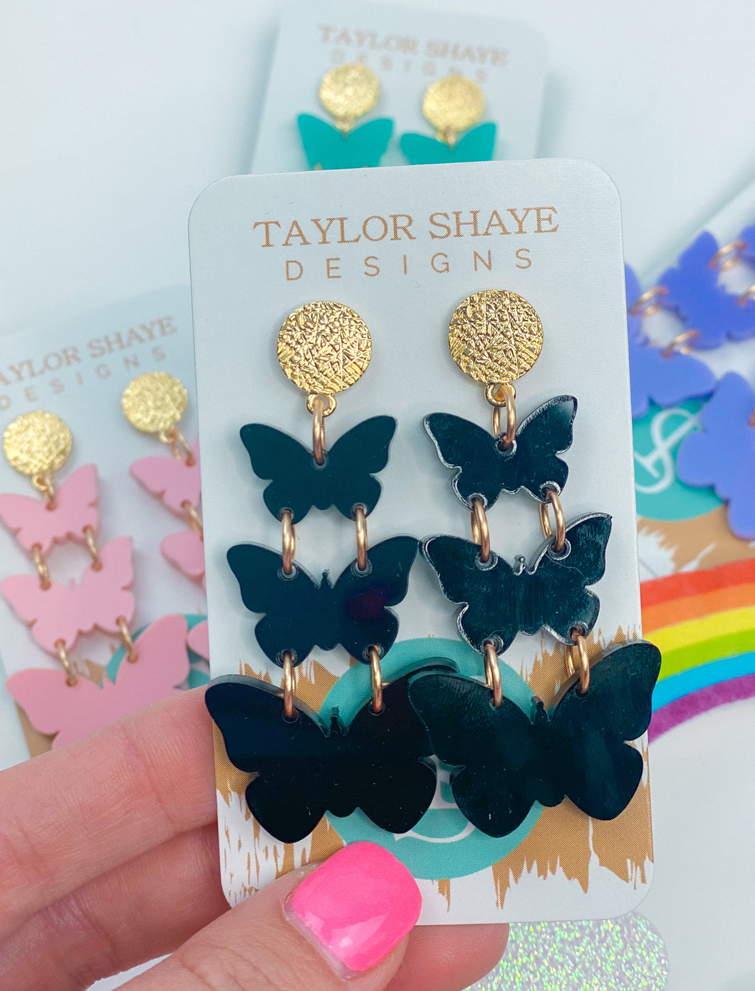 Triple Butterfly Acrylic Drops