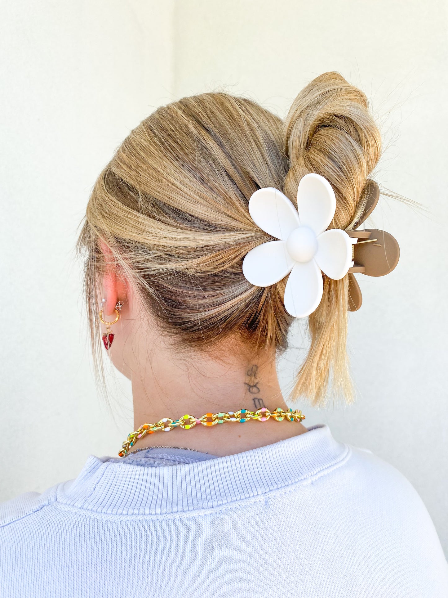 Color Block Flower Hair Clip